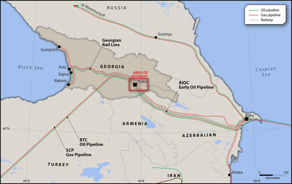 Map of Georgia highlighting area of interest